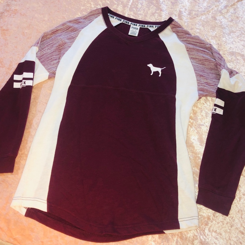 PINK Victoria’s Secret Burgandy Long Sleeved Tee